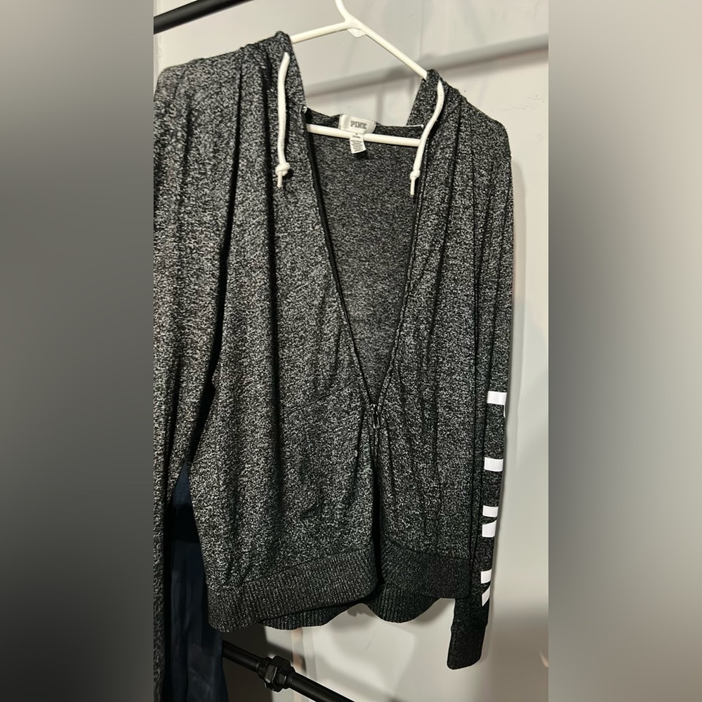 Pink Heather Gray Zip Up Jacket